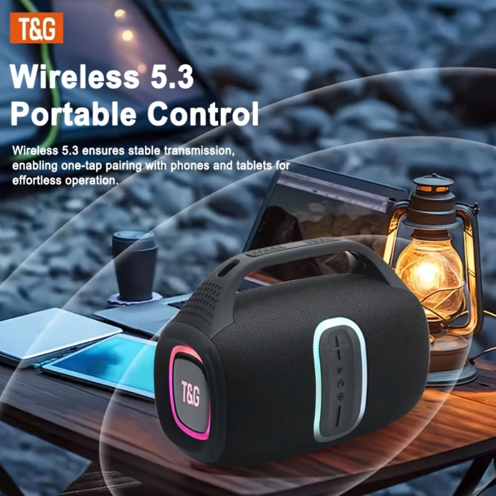 TG674 30W Outdoor Portable Bluetooth Speaker IPX4 Waterproof Dual Pairing Stereo 3600mAh Battery Booming Bass Handle Wireless Subwoofer Speaker for Camping Party