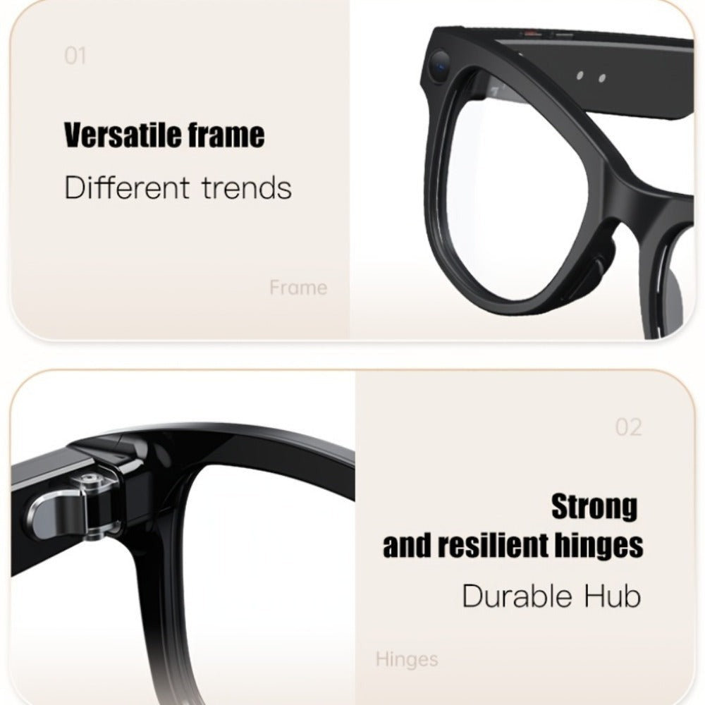AI Smart Glasses 8MP HD Camera - Real-Time Translation, Bluetooth Call & Music, AI Object Recognition, Touch Control, Wearable Video Recording Glasses for Men Women Travel Outdoor 2026