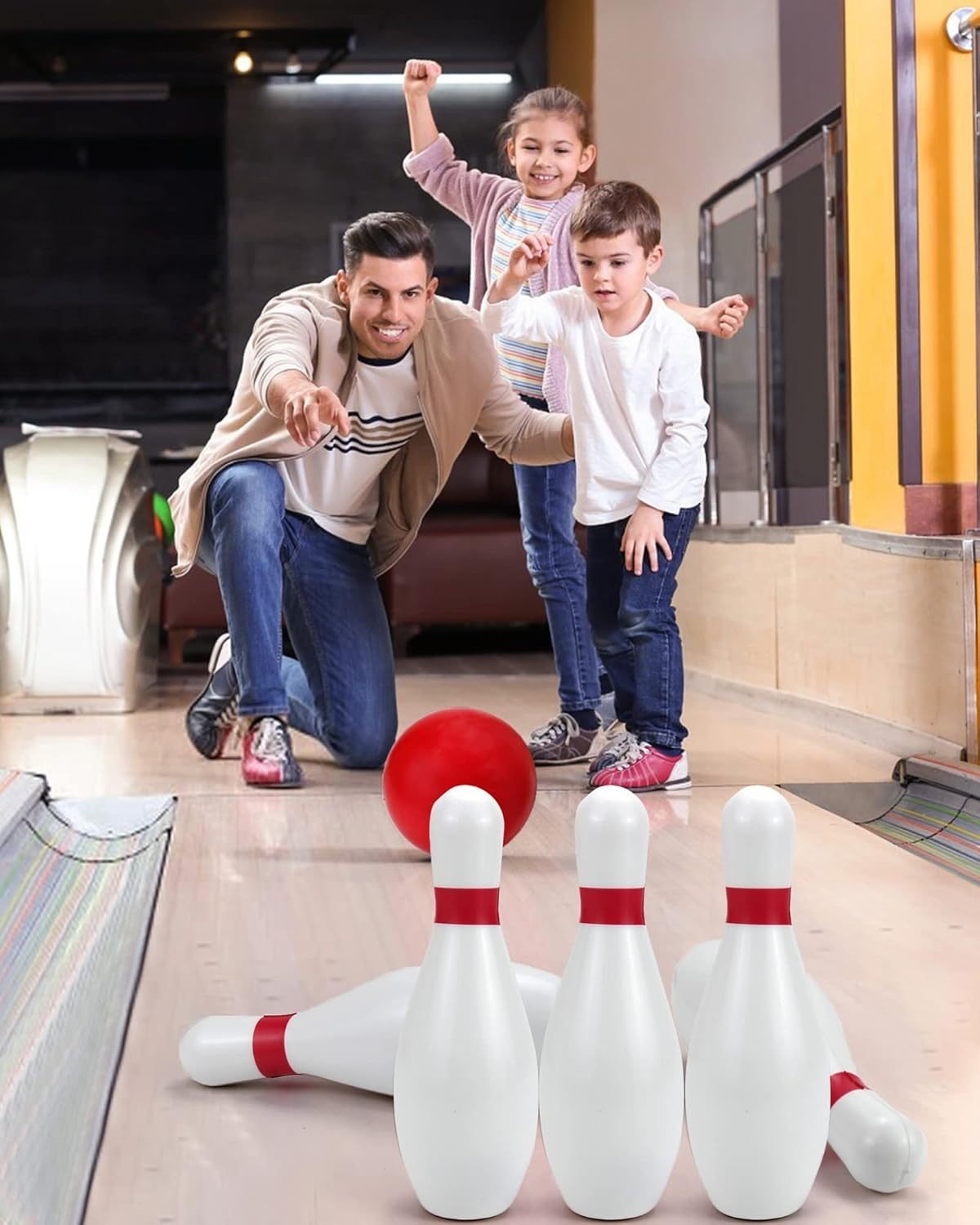 Light-Up Kids Bowling Set with 10 Pins & 2 Balls - Glowing Indoor Outdoor Bowling Game for Boys & Girls, 7.87-Inch Tall Pins, Fun Toddler Toy Set, Perfect Birthday Gift for Kids