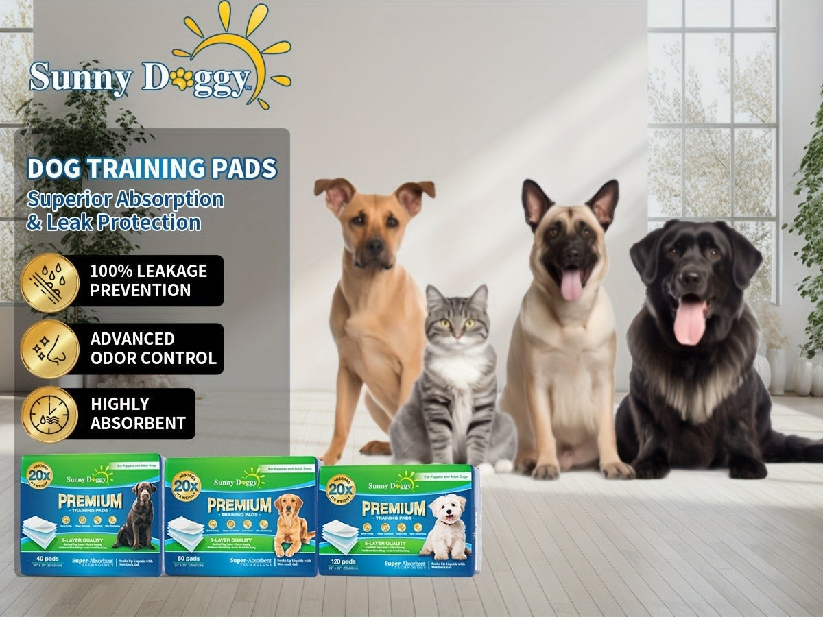 Dog Training Pads for Puppies Large - Disposable Pee Pads with Odor Control, Leak-Proof & Super Absorbent - Puppy Potty Pads for Housebreaking, 40/50/120 Count