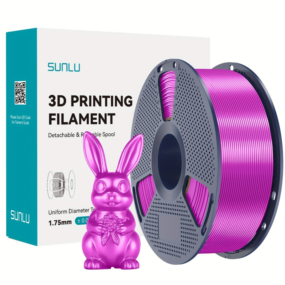 SUNLU PLA+ Filament 1.75mm 1kg Spool Strong Tough Upgraded PLA Smooth Glossy Finish ±0.02mm Accuracy Wide FDM Printer Compatibility Silk Colors