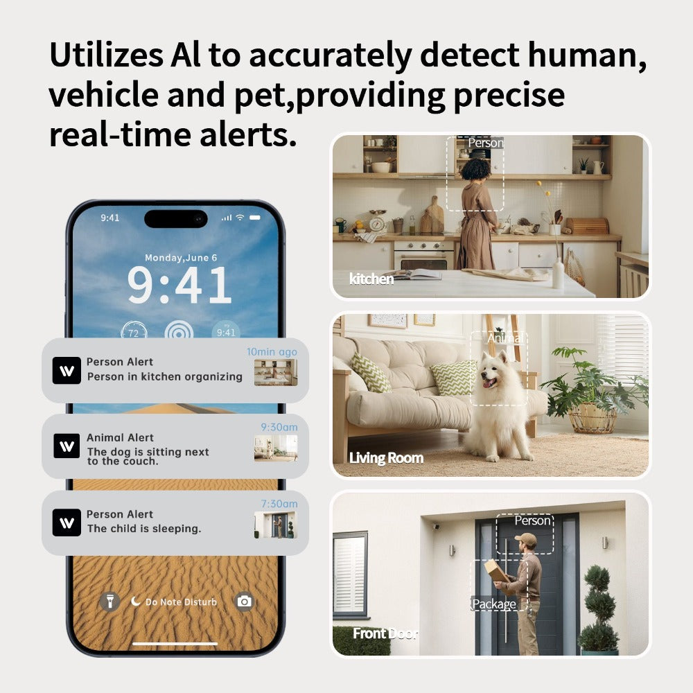 Pet & Baby Camera Monitor Indoor 4MP QHD Robot Camera – 360° Panoramic Night Vision, Motion Detection Alerts, Two-Way Audio, Dual Band 5G & 2.4GHz WiFi, Alexa Compatible, Dog Cat Camera with App