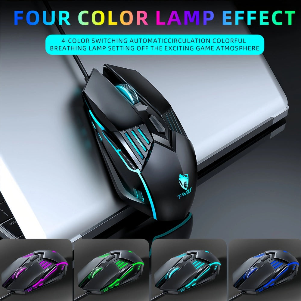 Programmable RGB Gaming Mouse Wired Ergonomic Pro-Grade with Turbo Click Multi-Mode DPI Sensitivity Dynamic RGB Lighting Forward Back Buttons USB Plug & Play for PC Laptop Mac Multiple Models