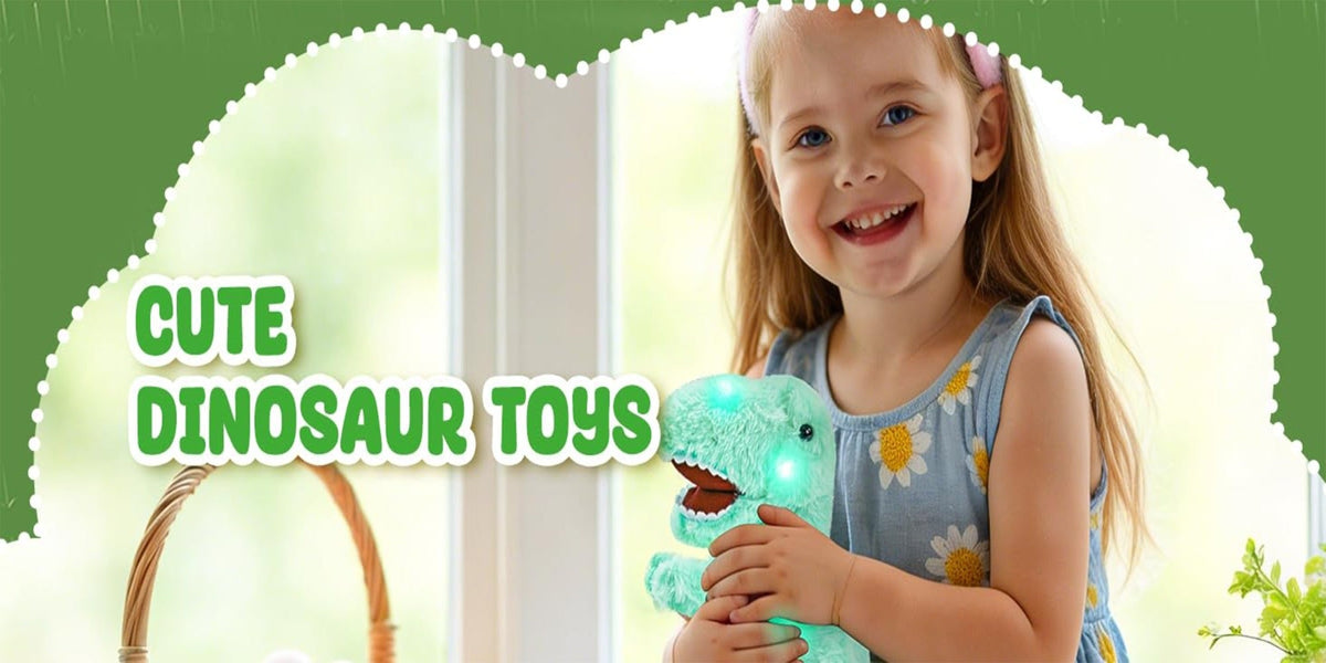 Light-Up T-Rex Stuffed Animal with Music or No-Music Options