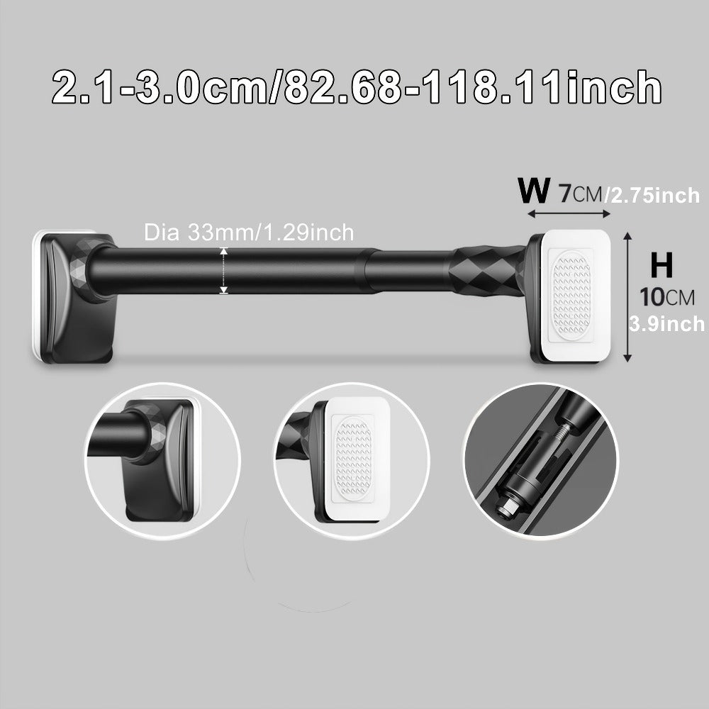 Telescopic Curtain Rod No Drill 15.75"-196.85" Adjustable Shower Curtain Rod 33mm for Large Windows