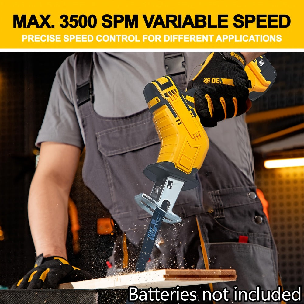 Reciprocating Saw Brushless Cordless for DeWalt 20V Battery – 0-3500 SPM Variable Speed, Tool-Free Blade Change, 4 Saw Blades Included, for Wood, Metal & PVC Cutting (Battery Not Included)