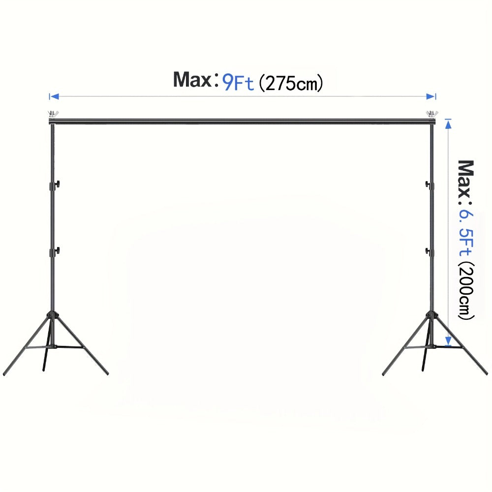 9x6.5ft Rectangular Backdrop Stand Adjustable Metal Background Stand for Wedding Ceremony Balloon Arch Photo Studio Birthday Anniversary Bridal Shower Party Decoration