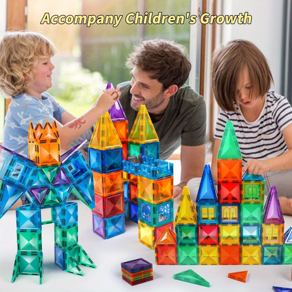 102-Piece Animal Village Magnetic Building Set with House Shapes