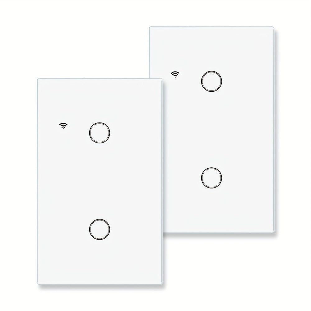 No Neutral Wire Smart Touch Wall Switch MOES WiFi 1/2/3 Gang Single Fire, Works with Alexa & Google Home, App Remote Control, 2.4GHz 110V White – 2 Pack 3 Pack Smart Light Switch