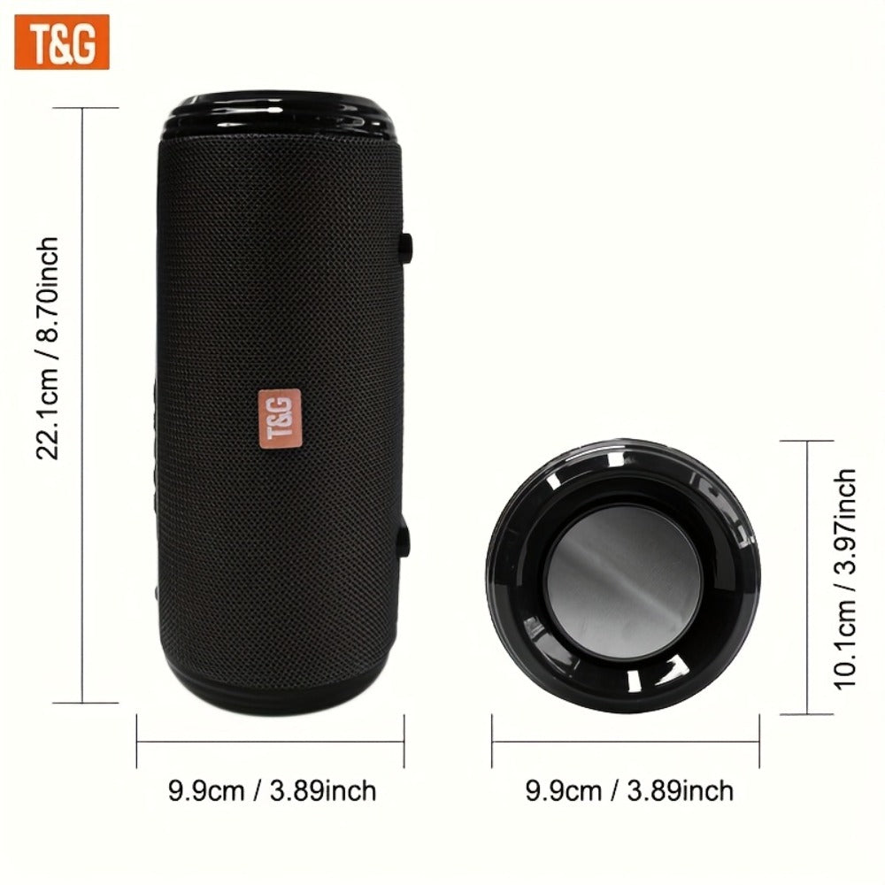 TG537 Portable Bluetooth Speaker with TWS Stereo Pairing, Hands-Free Calling, TF Card & USB Playback, Wireless Loudspeaker for Smartphone Tablet TV Camping Travel Outdoor Indoor