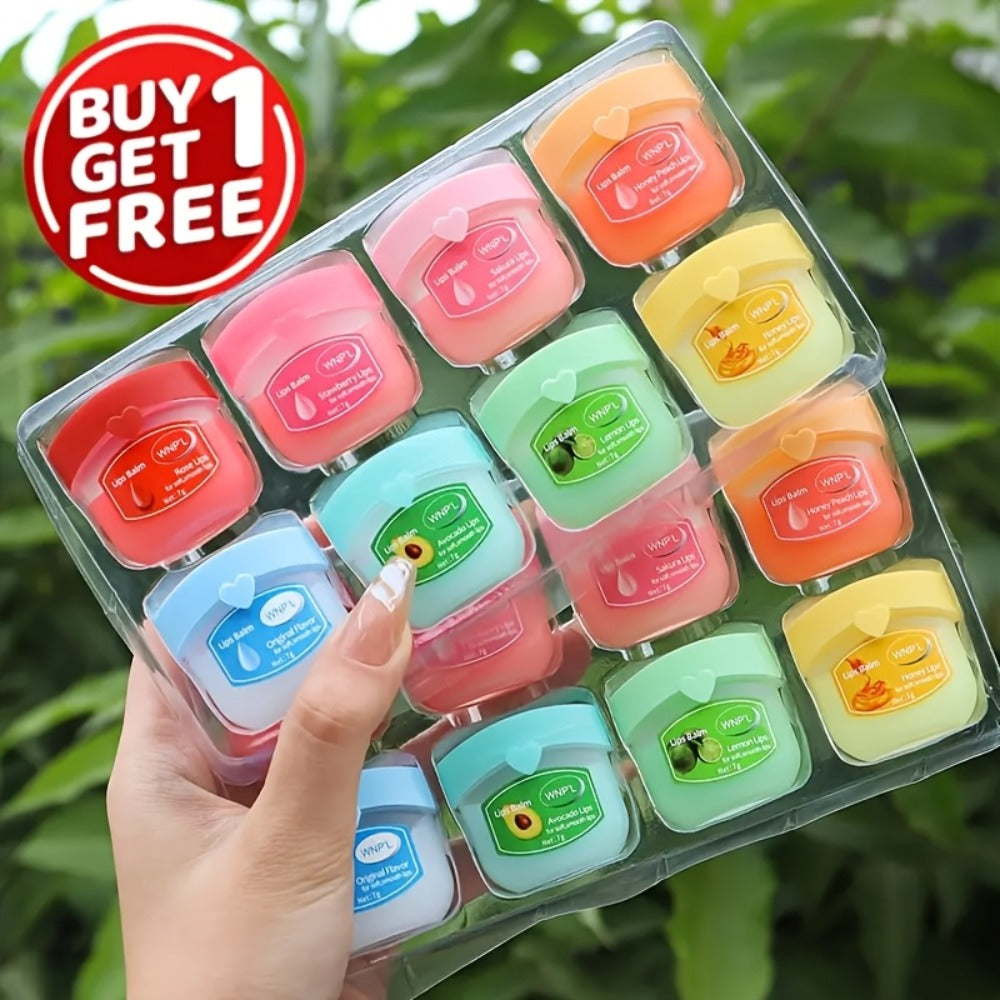 Moisturizing Lip Balm Set 16 Pcs - Glossy Hydrating Balm with Vitamin C, Glycerin & Sweet Orange, Long-Lasting Lip Care for Dry Chapped Lips, Gift Set for Women Girls & Men