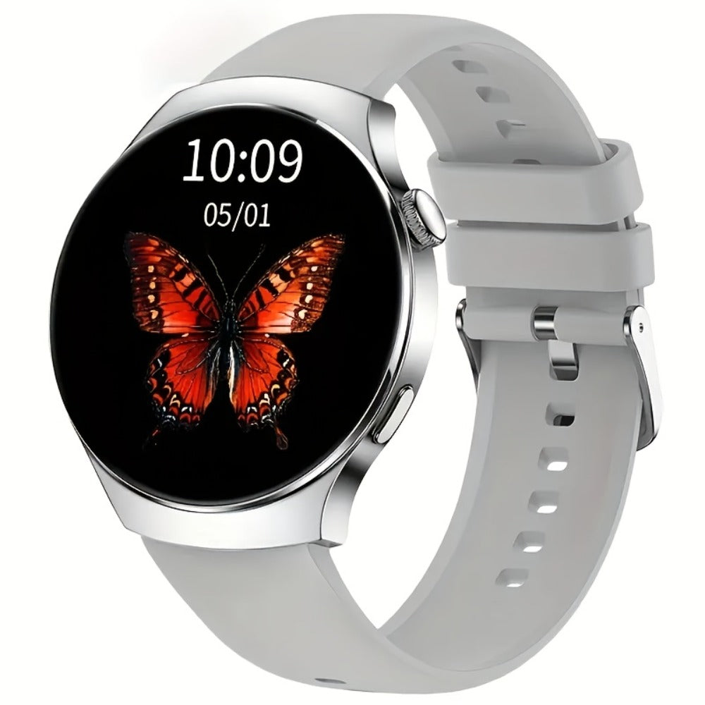 OLED Smartwatch 2.01 Inch Round Screen 95% Screen Ratio Fitness Tracker Running Cycling Walking Step Counter Music Control 300mAh Battery Lightweight Silicone Band Men Women 7 Styles Black Gray 2026