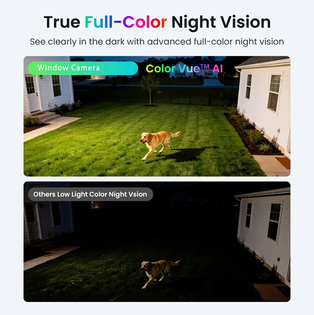6MP Window Security Camera with AI Human Detection, 911 Emergency Alerts & Full-Color Night Vision – Dual Band 2.4GHz/5GHz WiFi, Smart Indoor Surveillance, Easy Install, 1/2 Pack