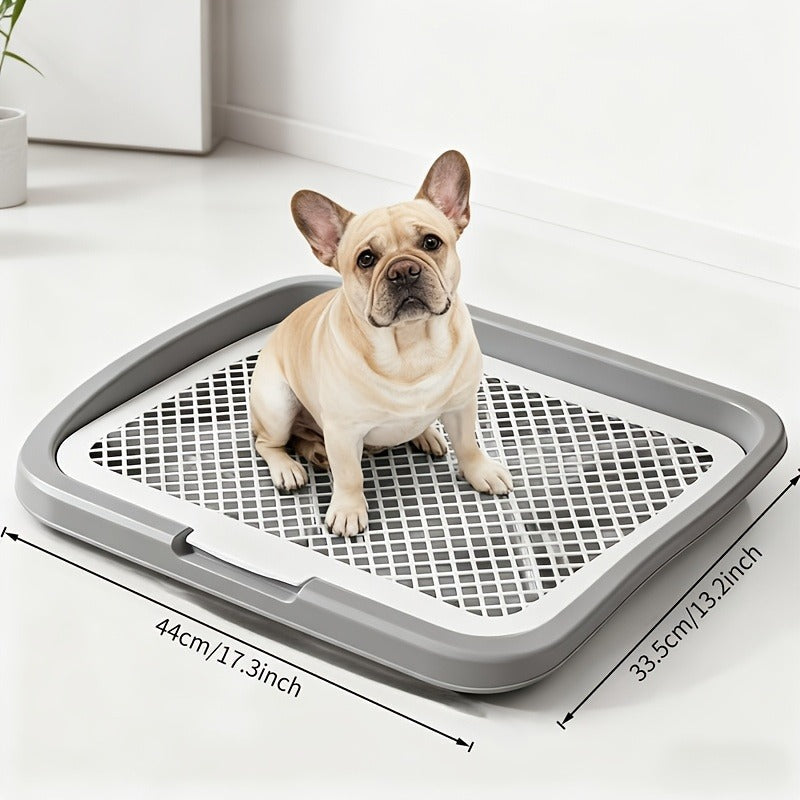 Indoor Dog Potty Tray with Removable Grating - Leak-Proof Puppy Training Toilet, Washable Pee Pad Holder for Apartments, Easy Clean Dog Bathroom, 7 Colors, Small & Large Sizes