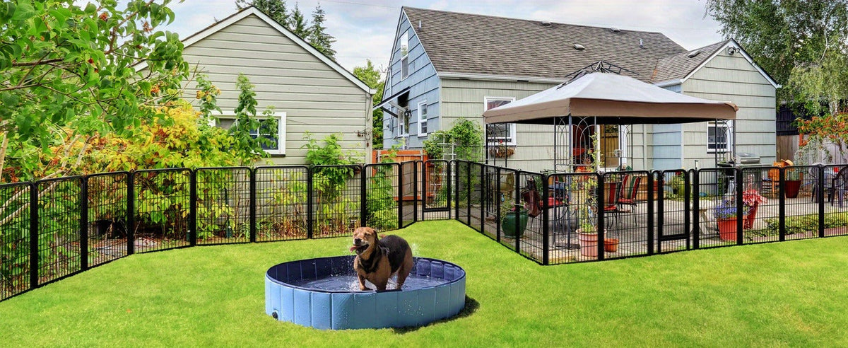 Dog Playpen Heavy Duty Foldable - 8 & 16 Panel Pet Exercise Pen for Large Medium Small Dogs, Portable Indoor Outdoor Puppy Pen for Yard Garden Camping RV, 24"/32"/40" Panel Height