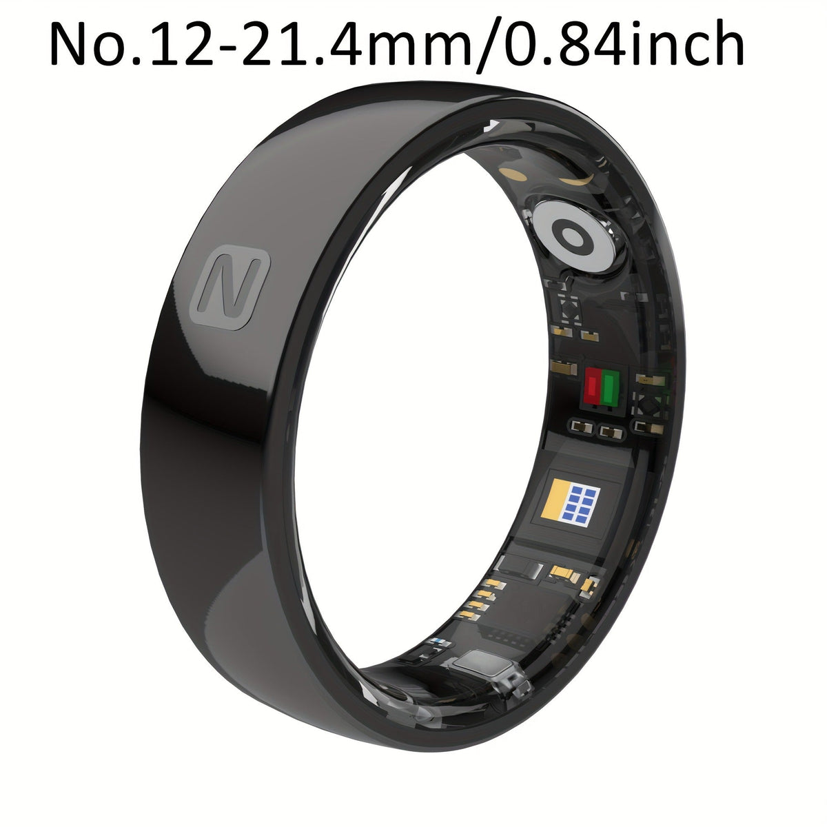 Fitness Tracker Smart Ring – IP68 Waterproof, Sleep & Step Monitor, Crystal Charging Case, Stainless Steel | Men & Women Sizes 7–13