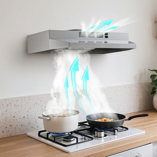 Range Hood 30 Inch Under Cabinet with 350 CFM, 2 Speeds and LED Light
