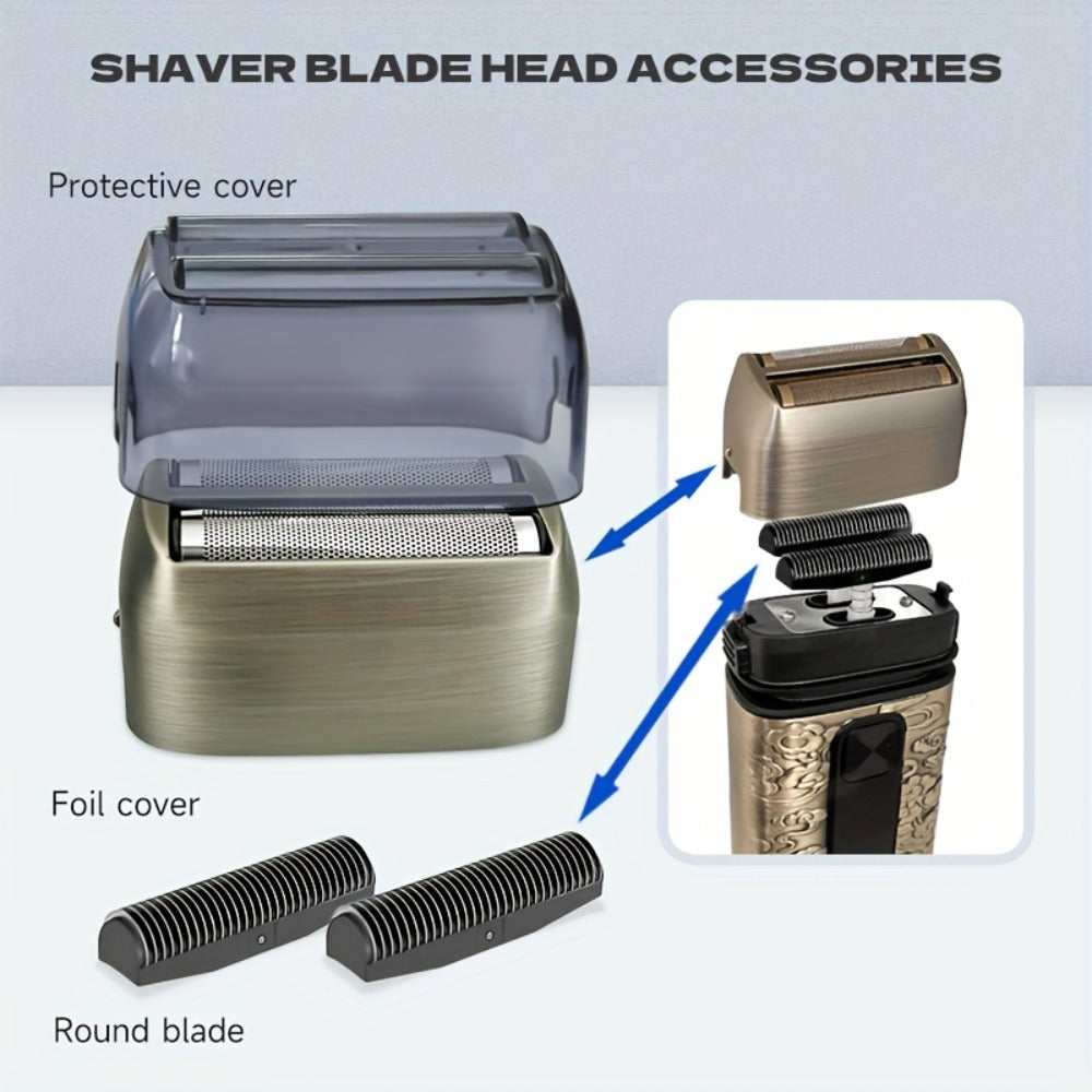 Cordless Electric Foil Shaver Grooming Kit for Men with Barber Shears Beard Mustache Trimmer Bald Head Razor Haircutting Set Father's Day Birthday Gift for Dad Husband