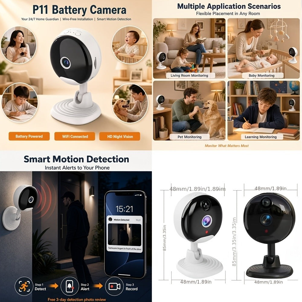 Wireless Security Camera System with Video Doorbell, Indoor Outdoor Surveillance, Long Battery Life, Two-Way Audio, Night Vision, Motion Detection, Smart App Control for Home Apartment Front Door