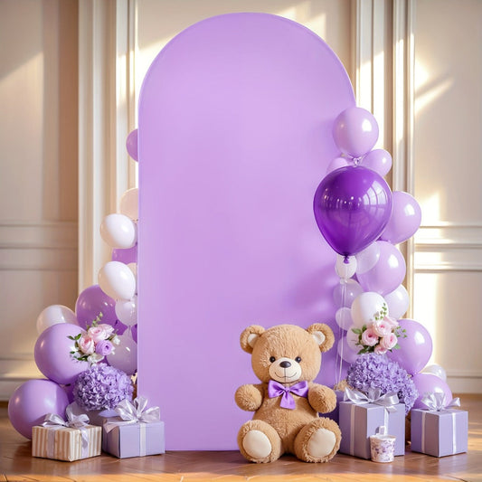 Wedding Arch Cover 6ft Polyester Fitted Round Top Backdrop Cover, Wrinkle-Free Machine Washable, for Wedding Ceremony Birthday Party Gender Reveal Banquet Decoration, 9 Colors Available