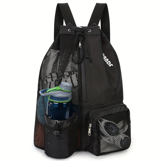Mesh Drawstring Swim Bag – Quick-Dry Sports Backpack with Wet Pocket for Swimming, Gym & Beach, Lightweight Travel Bag for Women & Men, Adjustable Drawstring, 8 Colors