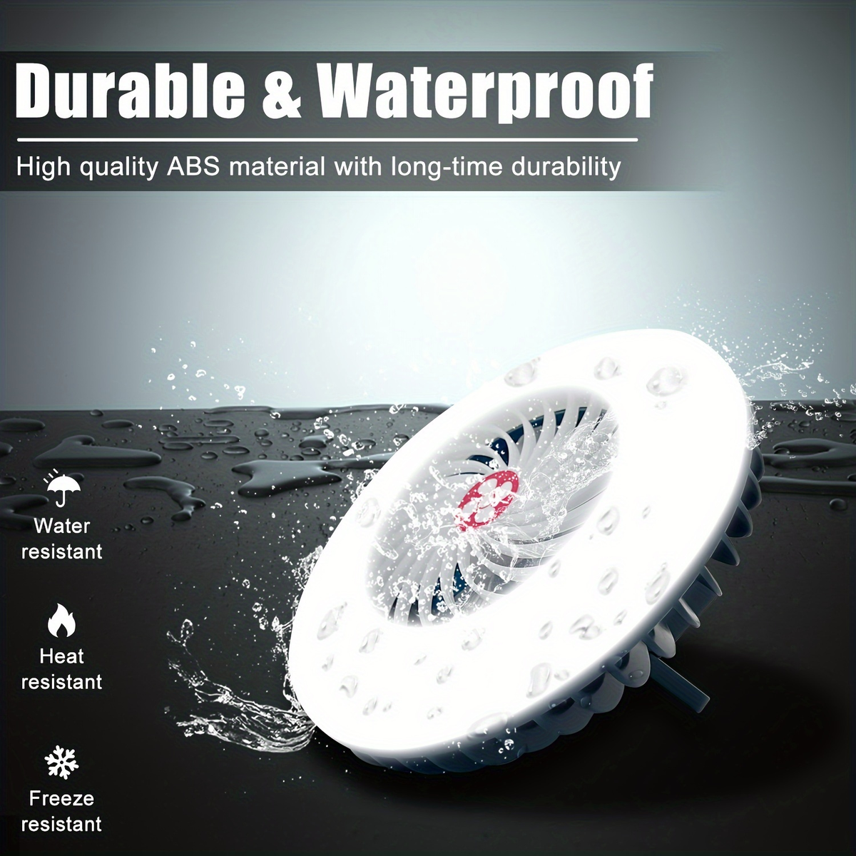Rechargeable Camping Fan with LED Light – 2-Pack USB Tent Fan with Hook & Magnet, Portable Battery-Powered Fan for Outdoor Hiking, Car, Office, Desk & Emergency Survival Kit