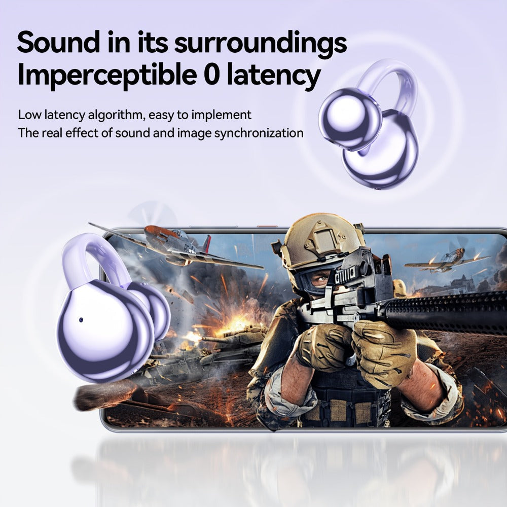 Butterfly Earring Wireless Earphones Open-Ear AI Translation HD Calls Touch Control Charging Case Non-In-Ear Jewelry Design Gaming Couple Headphones for iPhone Android Christmas Birthday Gift