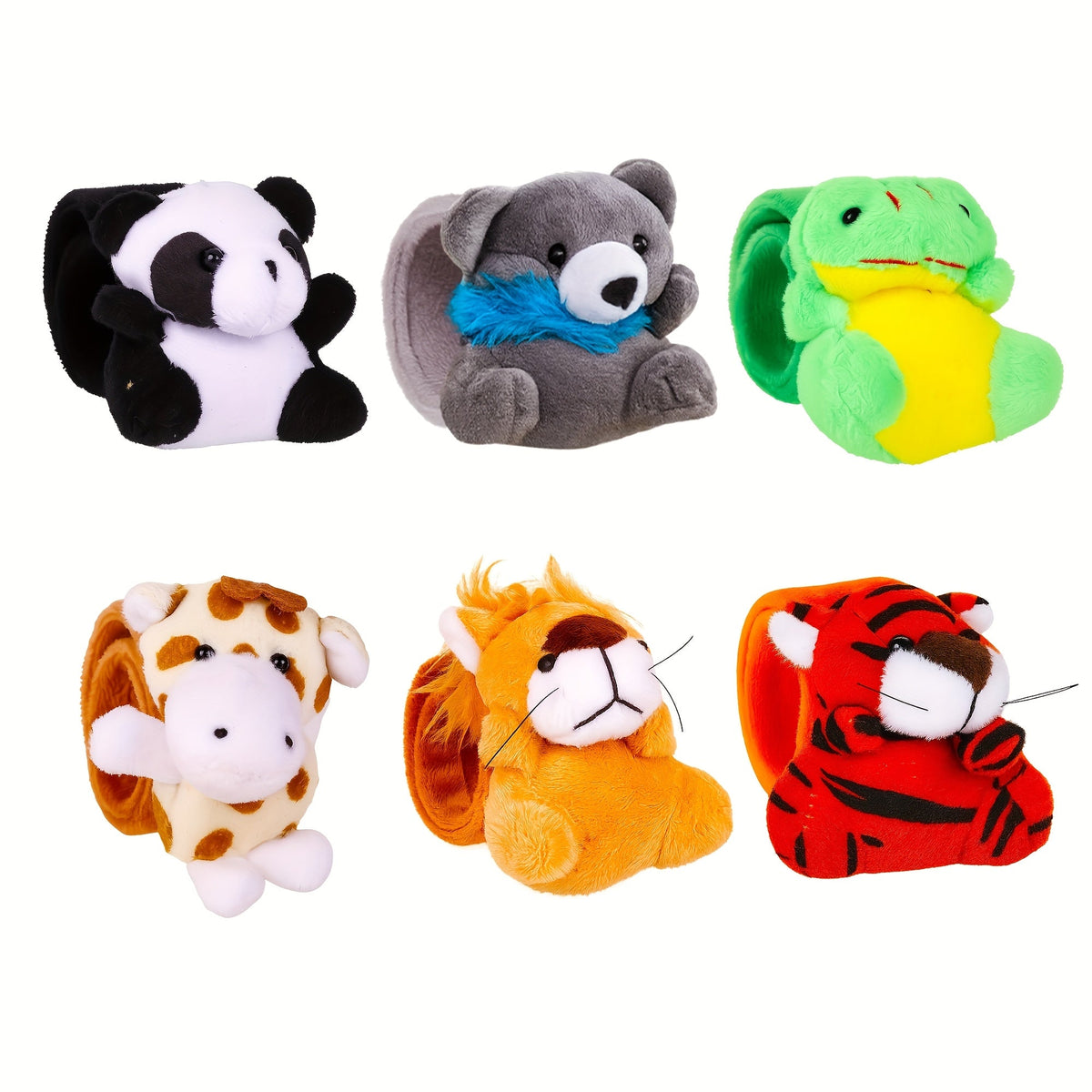 Stuffed Animal Slap Bracelets for Party Favors, 6 to 30-Piece Options