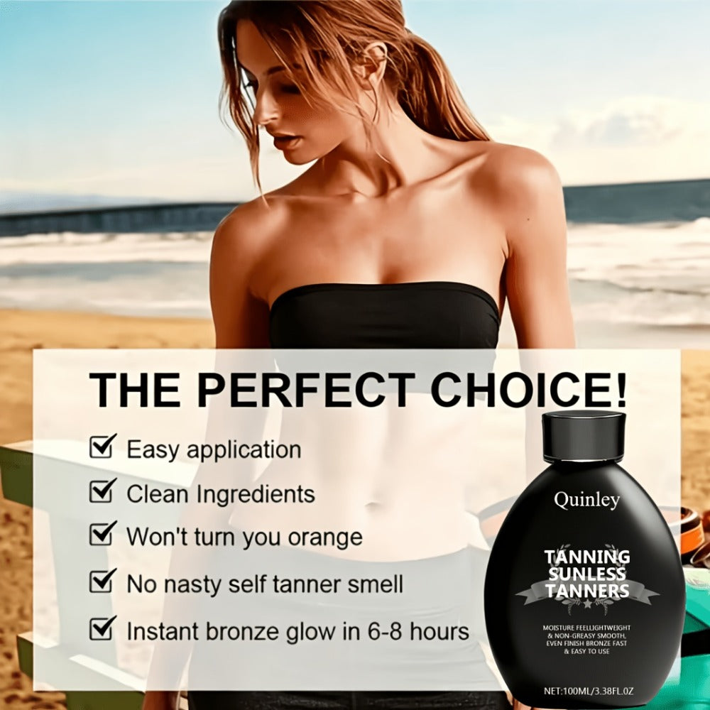 Sunless Self Tanner Lotion 3.38oz — Instant Deep Bronze Glow, Lightweight Non-Greasy Hydrating Self-Tanning Body Lotion, Streak-Free Natural Tan for Women, Beach-Ready Skin All Year Round