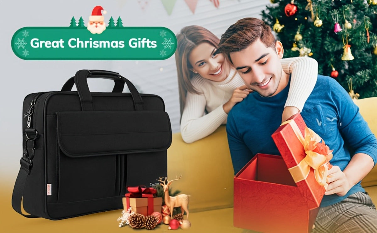 15.6 Inch Laptop Bag Business Messenger Briefcase – Multi-Compartment Shoulder Bag with Removable Strap, Luggage Sleeve, Foam-Padded Laptop Sleeve, Perfect Gift for Men & Women Professionals & Travelers