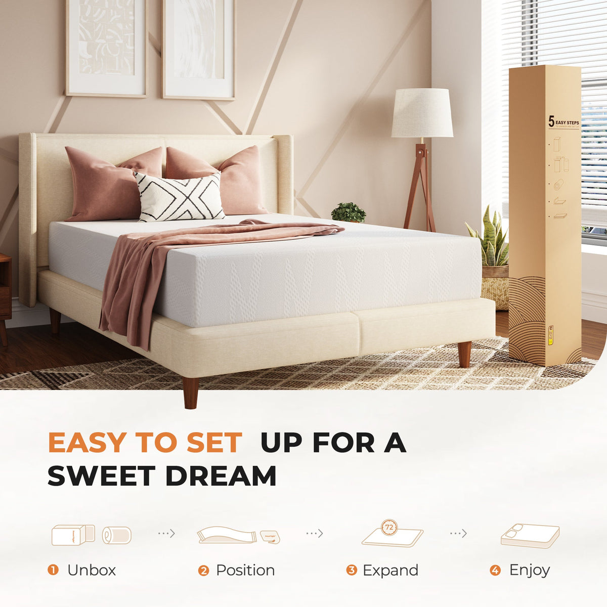 14-Inch Twin Mattress with Memory Foam, Sleep Support Mattress detail image - detail view 39