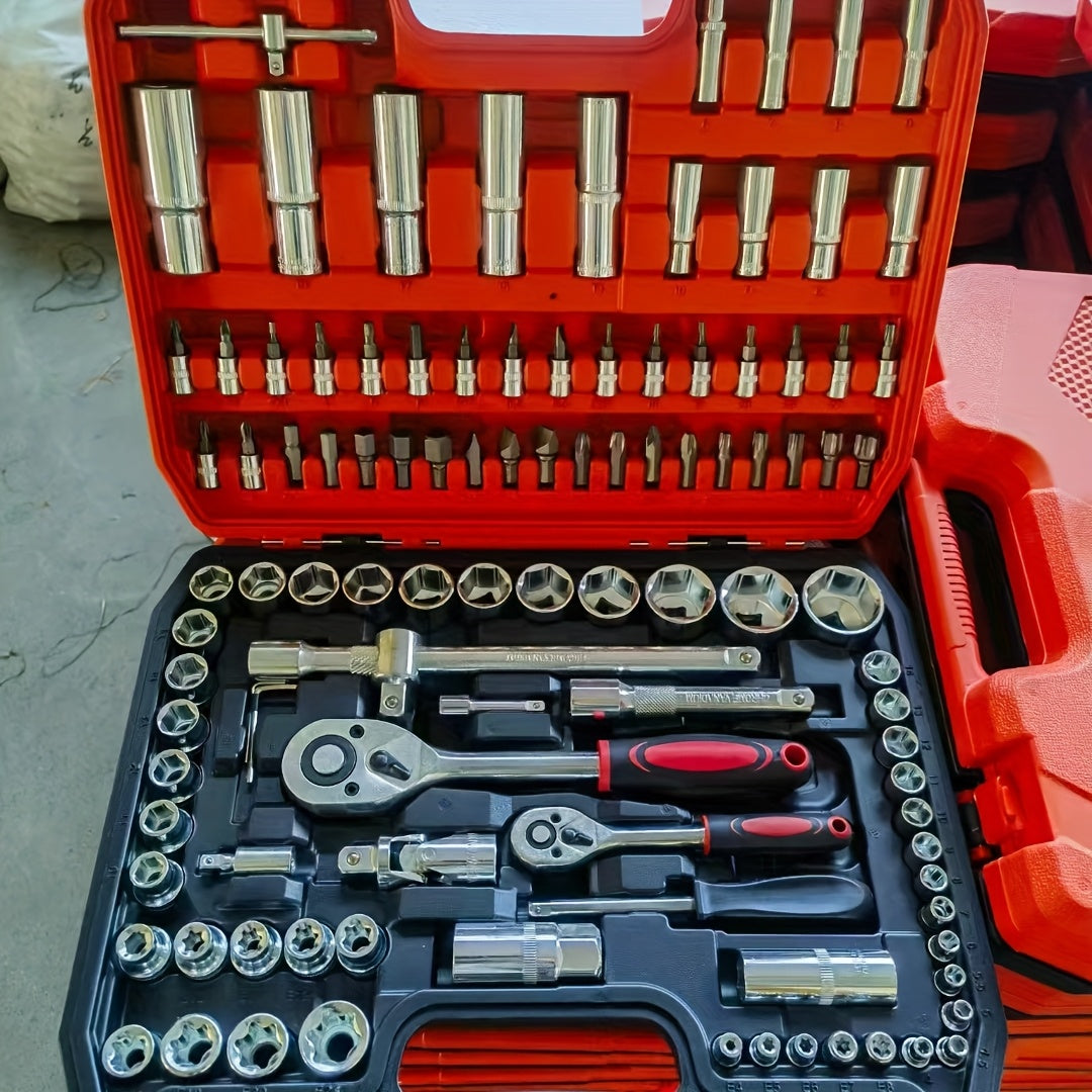 Premium Stainless Steel Repair Tool Kit 55/82/94/121PCS – Complete Automotive & Home Repair Set | Multi-Function Hand Tools | No Charging Required | Easy to Use | Perfect Gift for Men
