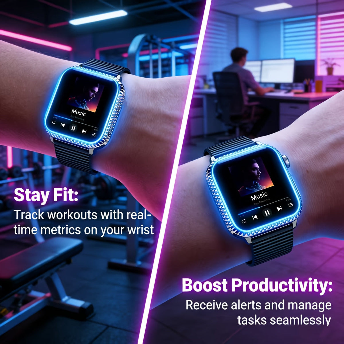 Wireless Calling Smartwatch with Music Control Touchscreen Fitness Tracker Multi-Sport Modes Message Notifications Heart Rate Sleep Monitor Unisex Men Women Smart Bracelet 2026 – 1 or 2 Pack
