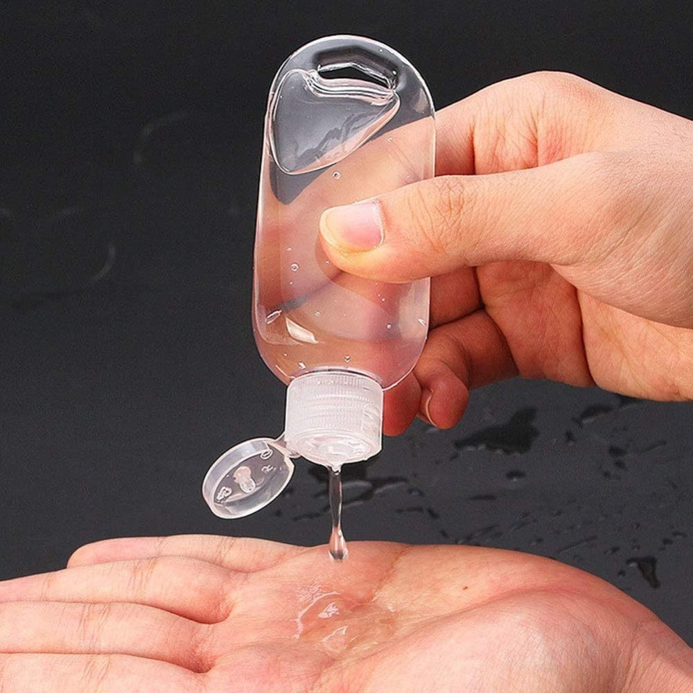 TSA Approved Travel Bottles with Keychain Leakproof Refillable Squeeze Containers 50-Pack Clear Plastic 1.7oz 50ML for Toiletries Lotion Shampoo Conditioner Soap Hand Sanitizer Essential Oils