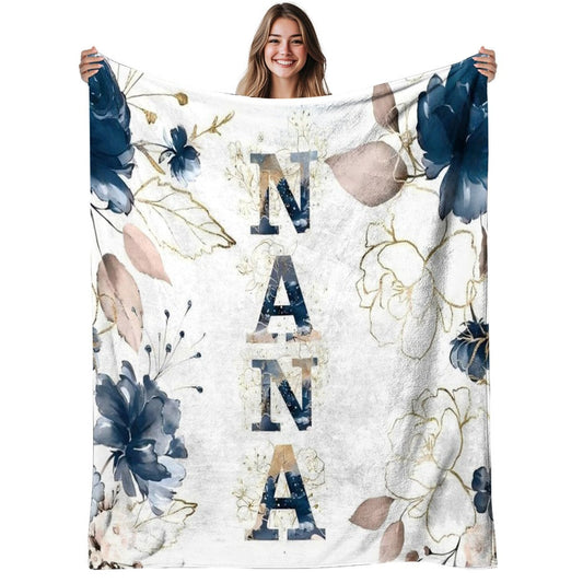 Floral Flannel Throw Blanket, 280 GSM Multicolor Flower Print in 3 Sizes