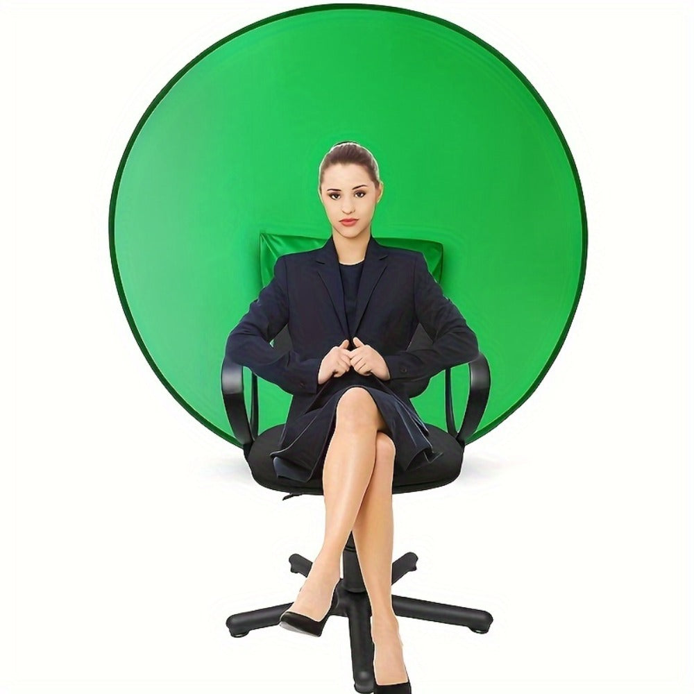Chair Mount Green Screen Backdrop Collapsible Chroma Key Background for Streaming Vlogging Video Calls Zoom Portable Wrinkle-Resistant Polyester Easy Setup for Home Studio Content Creators