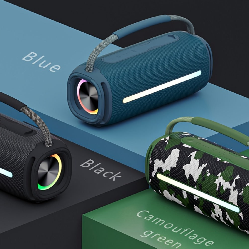 50W Bluetooth Speaker IPX6 Waterproof with LED Lights, Portable Wireless Speaker Rich Bass FM Radio USB TF Card Playback, Loud Outdoor Speaker for Parties Camping Beach Home