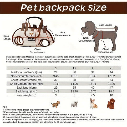 Mesh Pet Shoulder Bag with Adjustable Strap & Buckle Closure for Cats & Dogs, S–M