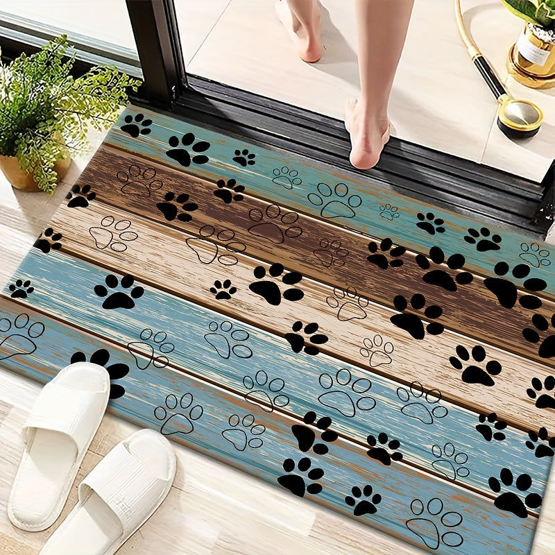 Cat Paw Print Door Mat Non-Slip Washable – Indoor Outdoor Welcome Mat Quick-Dry Anti-Slip Rug for Living Room, Bedroom, Bathroom, Kitchen, Entryway – Multiple Sizes