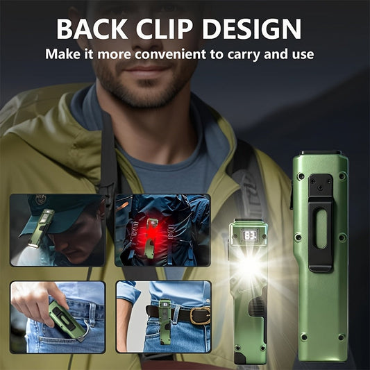 EDC Flashlight Set, Flat Main Light and Mini COB Backup, USB-C Rechargeable