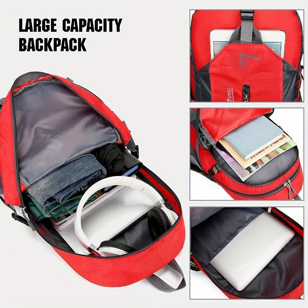 Hiking Daypack 25.5L Lightweight Oxford Backpack for Men Women with Laptop Compartment Torso Adjustment Outdoor Sport Cycling Travel Camping Backpack Red Blue Black Orange