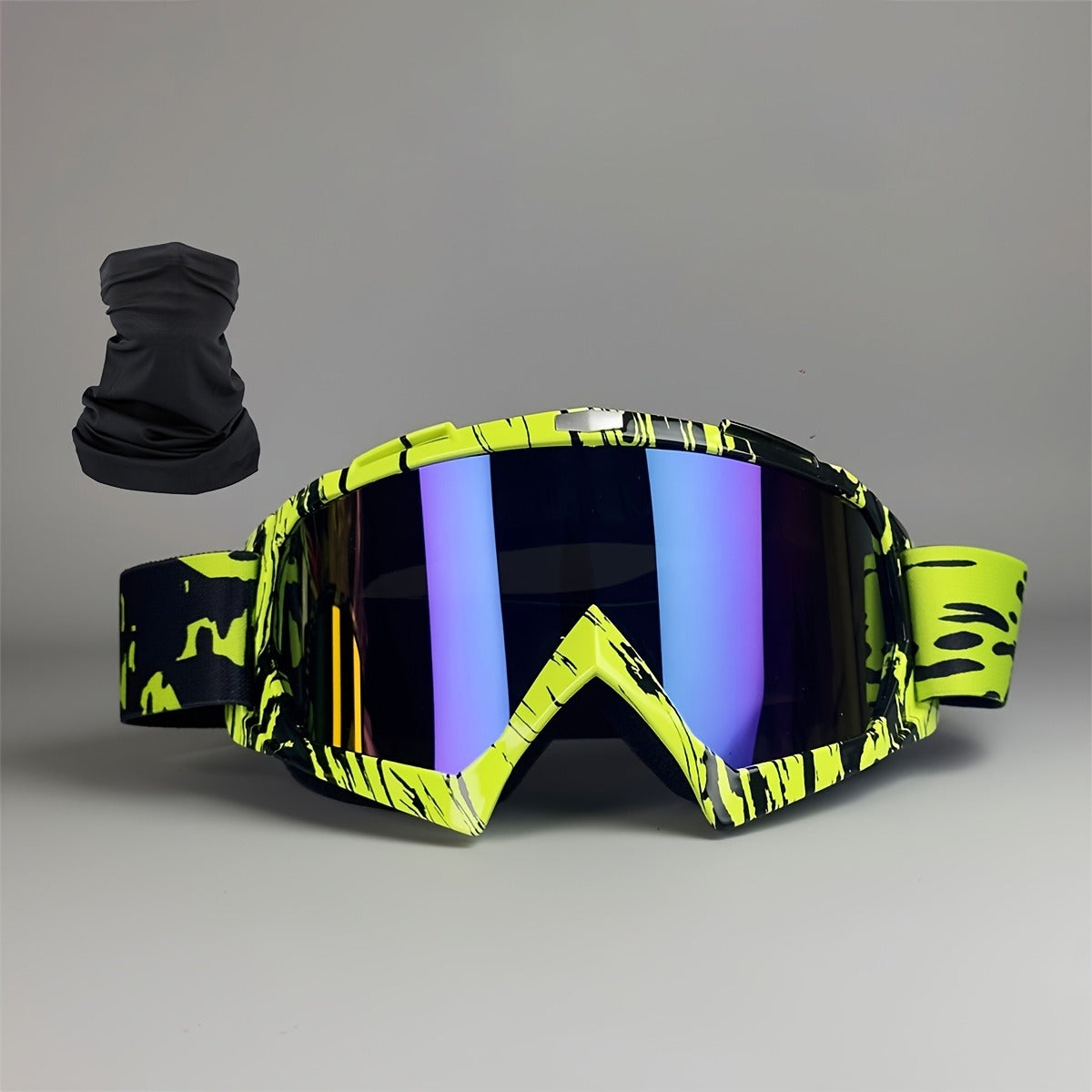 Ski Goggles with Headband – Mirror Coating Polycarbonate Lens, TPU Frame, Adjustable Thick Foam Pad, Anti-Fog Snow Goggles for Adults, 30+ Color Options for Skiing & Snowboarding