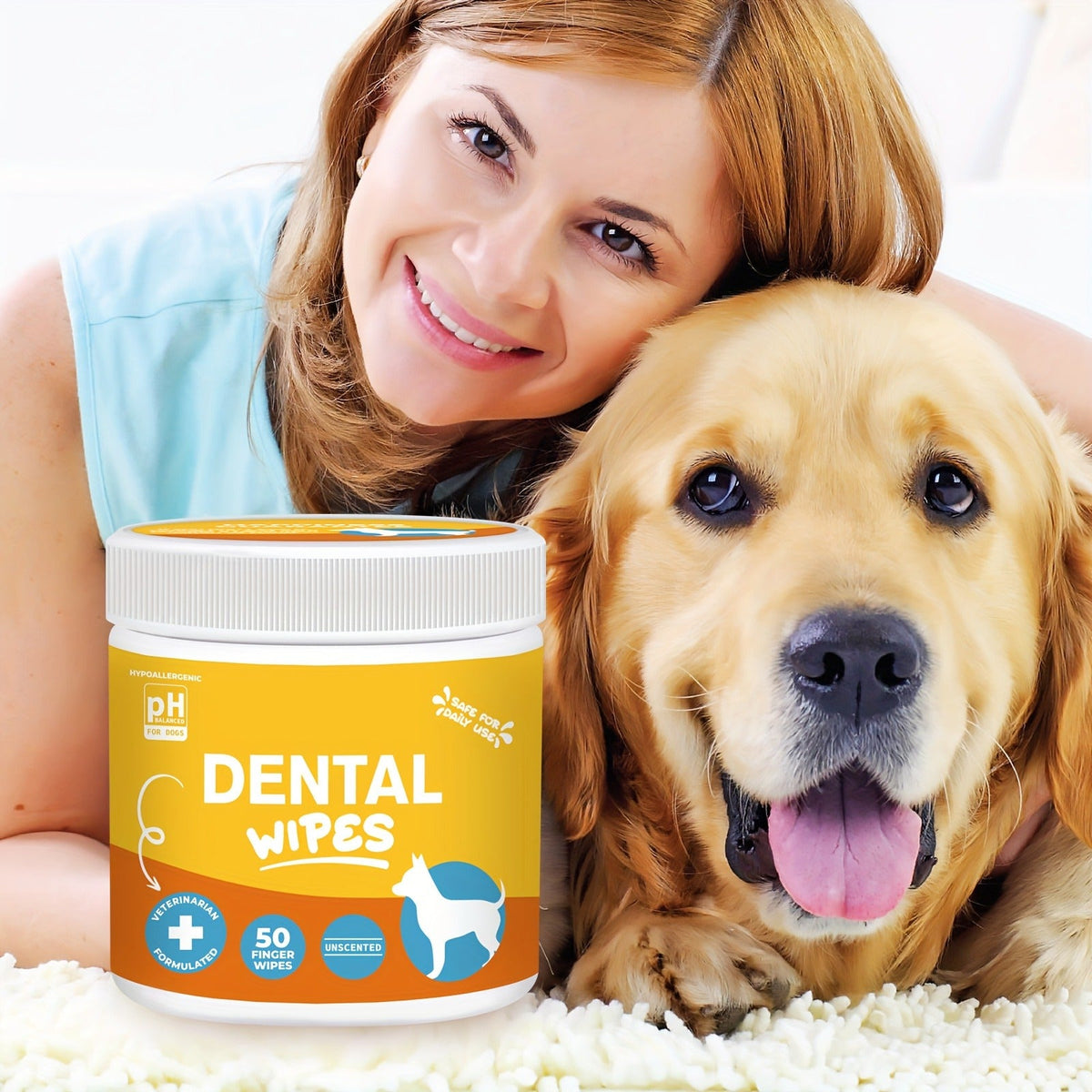 Pet Cleaning Wipes for Dogs & Cats - Ear Wipes Eye Wipes Dental Wipes Teeth Cleaning Kit, Soothing Deodorizing Itch Relief Coconut Scent, Gentle Daily Hygiene Wipes for All Breed Sizes