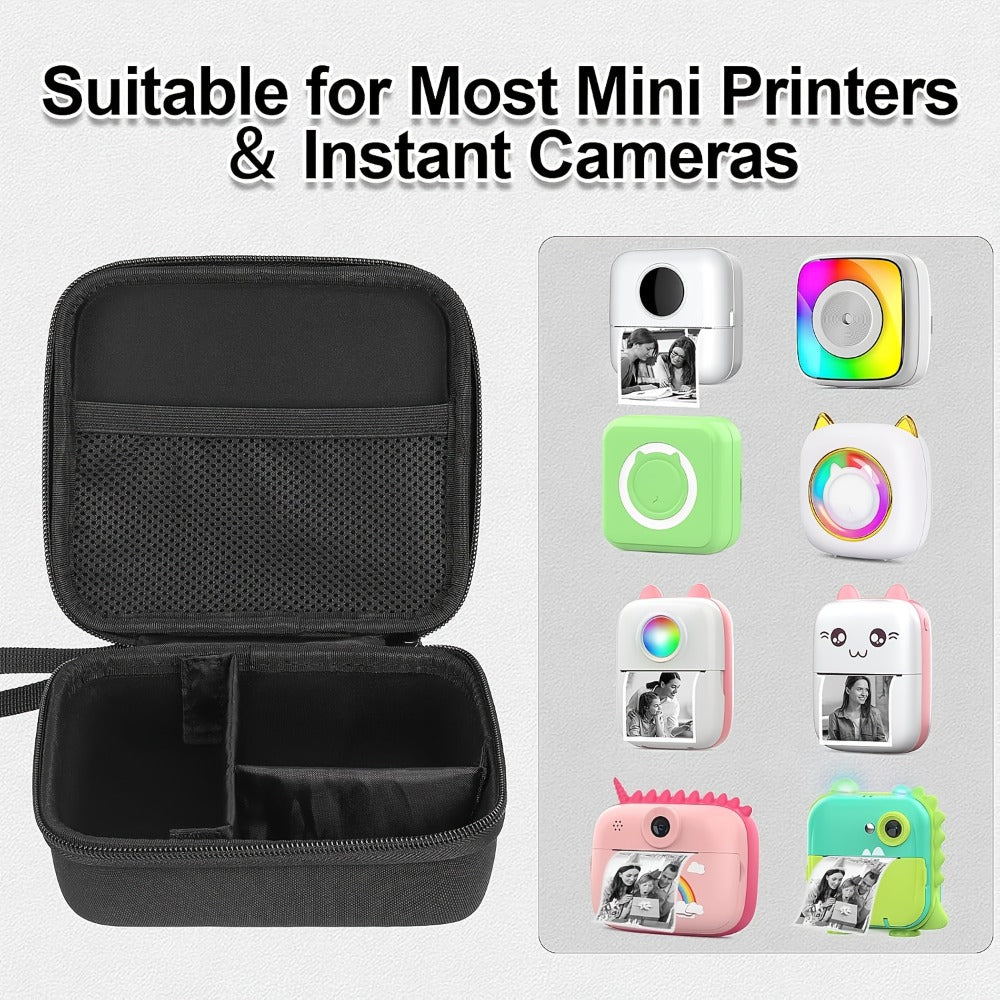 Mini Sticker Printer Carrying Case Hard Protective Box for X5 Thermal Inkless Photo Printer High-Capacity Portable Storage Case Compatible with Instant Camera Label Marker Printer Accessories