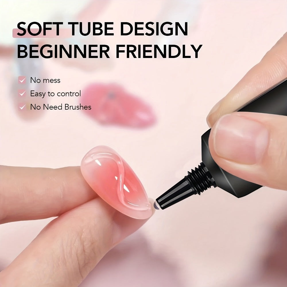 No Wipe Clear 3D Nail Sculpting Gel 2pcs 0.51oz DIY Carving Gel for Raised 3D Designs Flowers Swirls Painting Decoration UV LED Builder Gel Salon Home Nail Extension