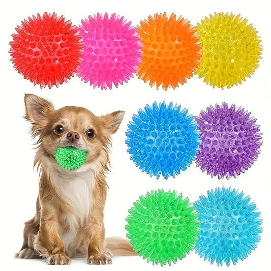 Squeaky Dog Balls, 12-Pack Rubber Fetch and Training Toys in Random Assorted Colors