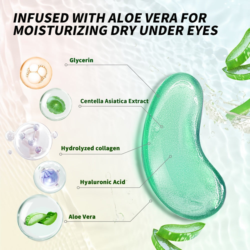 Under Eye Masks 40 Pairs Collagen Crystal Eye Patches with Caffeine & Aloe Vera - Reduce Dark Circles Puffiness Fine Lines Hydrating Eye Mask for Women Sensitive Skin Spa Gift Set