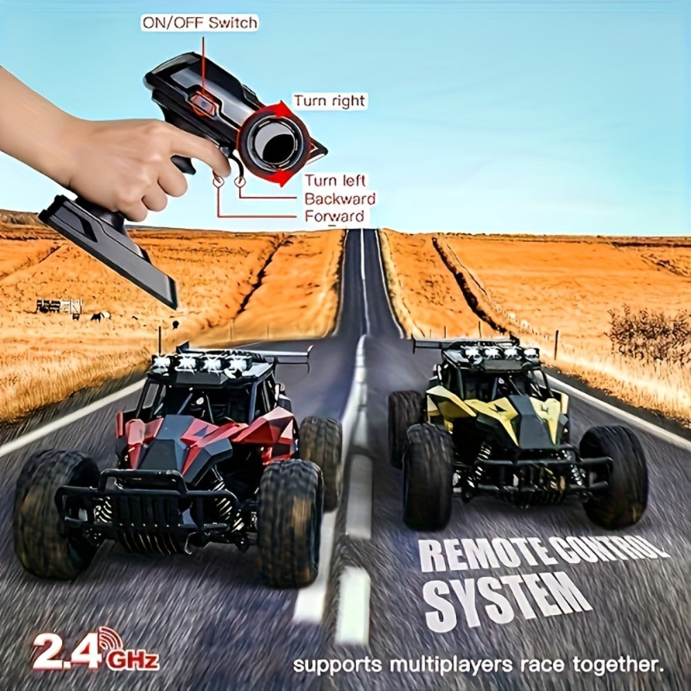 4WD All-Terrain RC Off-Road Truck with Alloy Steel Body, Red or Yellow