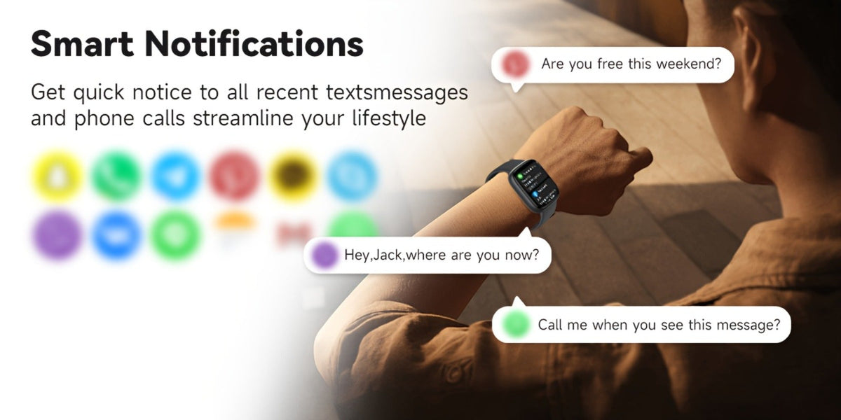 Alexa Built-in Waterproof Smartwatch 1.83" HD – Wireless Calling, 100+ Sport Modes, Heart Rate SpO2 Sleep Tracker, Optional Woven Strap – Unisex Black Green Purple Pink Gold White iPhone & Android
