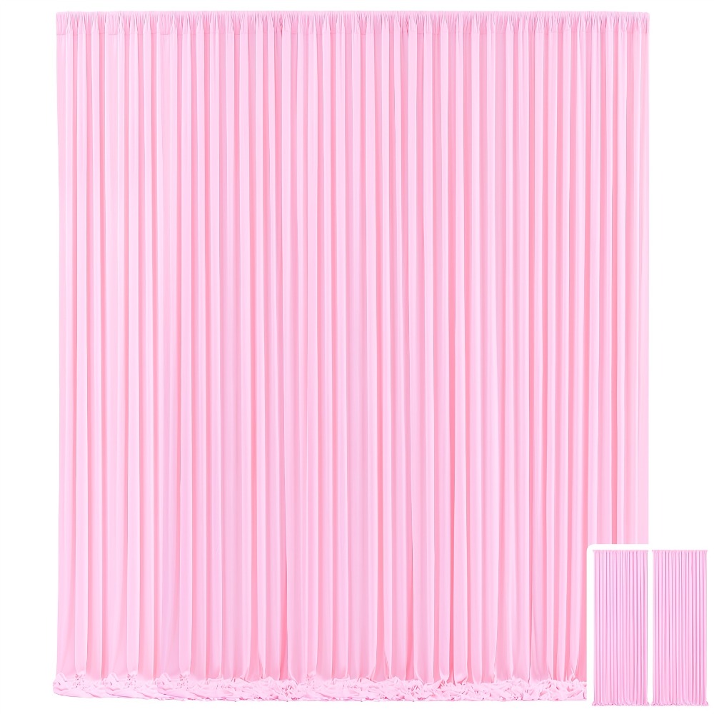 Party Backdrop Curtains 2pcs 7.2x10FT Non-Transparent Wrinkle-Free with Poles for Wedding Birthday Bridal Shower Christening Graduation Prom Holiday Photo Booth Decoration